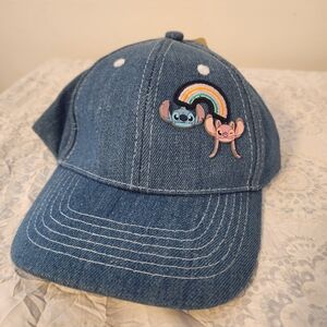 Disney Blue Denim Cap with Stitch and Angel